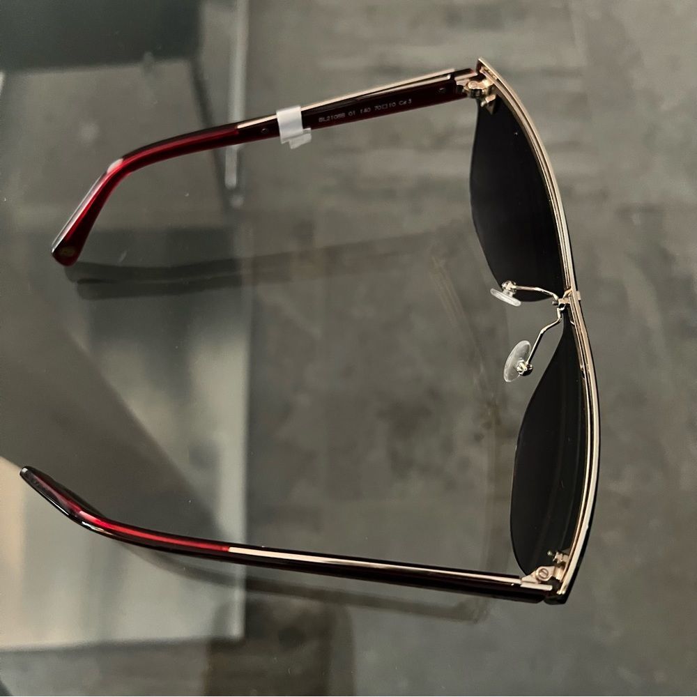 BALMAIN Sunglasses with Red Frames 70MM + Case, NWT - Picture 10 of 15